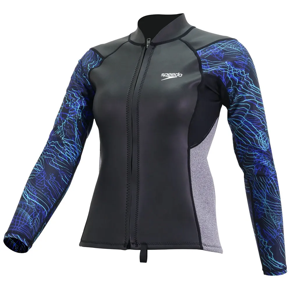 Speedo Combofit Activity Multisport 2mm Neopren Langarmet T-skjorte unisex, Black / aquarium, XL