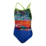 Speedo Comic Chaos V-back Endurance+ Badetøy female, Blue flame / atomic lime / salso / white, 11-12Y
