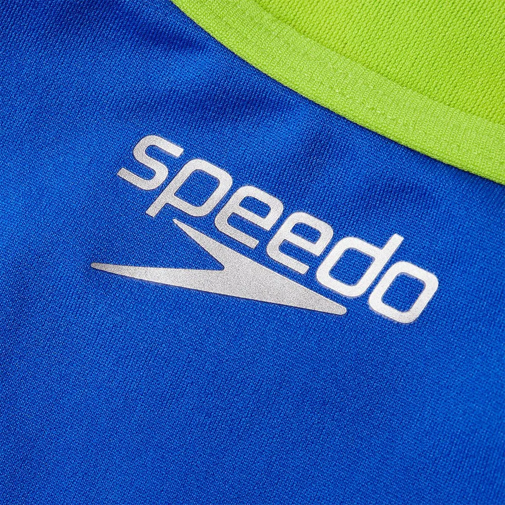 Speedo Comic Chaos V-back Endurance+ Badetøy female, Blue flame / atomic lime / salso / white, 11-12Y