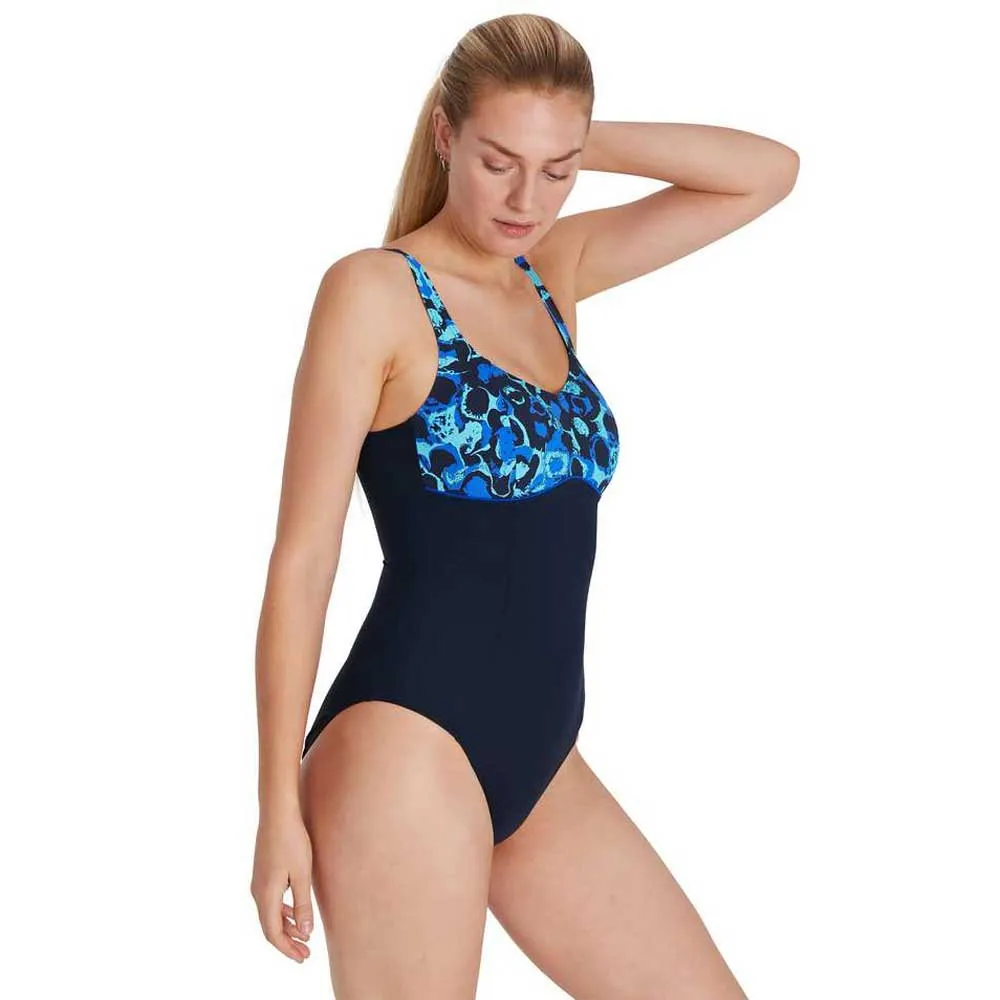 Speedo Contourlustre Shaping Badetøy female, True navy / blue flame / light adriatic