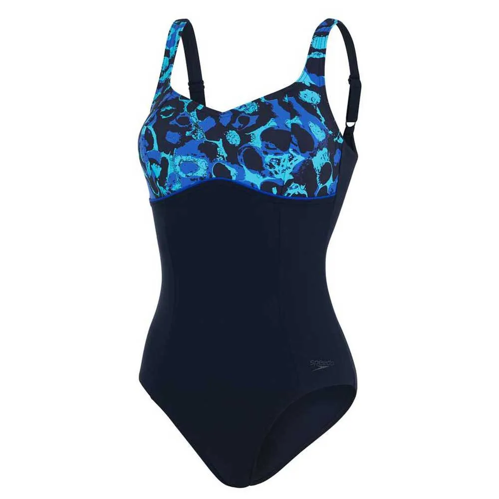 Speedo Contourlustre Shaping Badetøy female, True navy / blue flame / light adriatic
