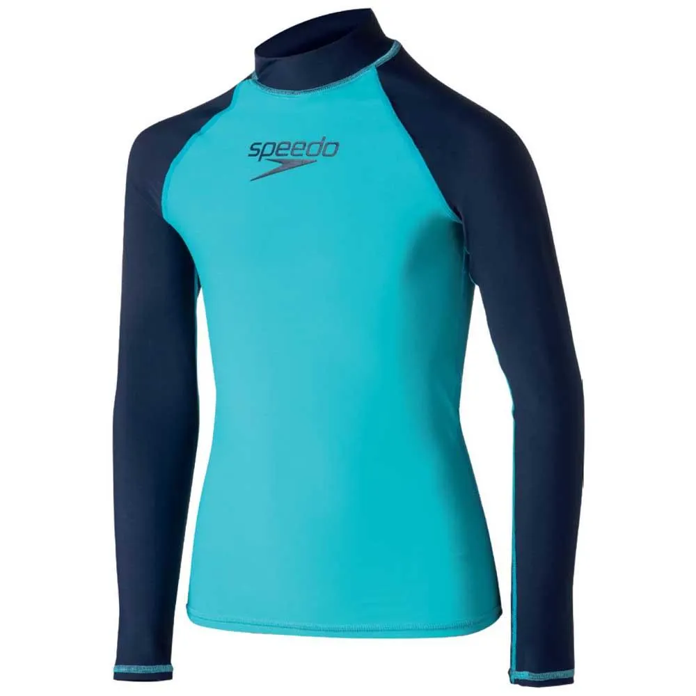 Speedo Delight Uv-beskyttende Langermet T-skjorte unisex, Turquoise / navy, 10Y Speedo Delight Uv-beskyttende Langermet T-skjorte unisex, Turquoise / navy, 10Y
