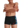Speedo Digi Allover Panel Badeshorts Boxer male, Black / lava red / neon absinthe / lapis blue / blue flame, 5-6Y