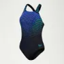 Speedo Digital Placement Medalist Badetøy female, Black / chroma blue / aquarium / miami lilac