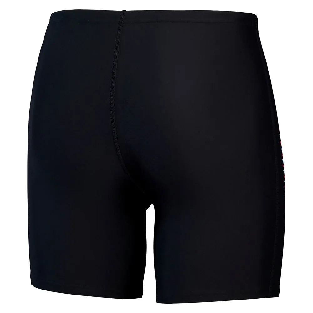 Speedo Duo Logo Print Mid Jammer, Black / mandarin peel / dark teal Speedo Duo Logo Print Mid Jammer, Black / mandarin peel / dark teal