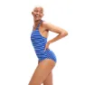 Speedo Eco Endurance+ Printed Medalist Badetøy female, Chroma blue / white (fed red branding)