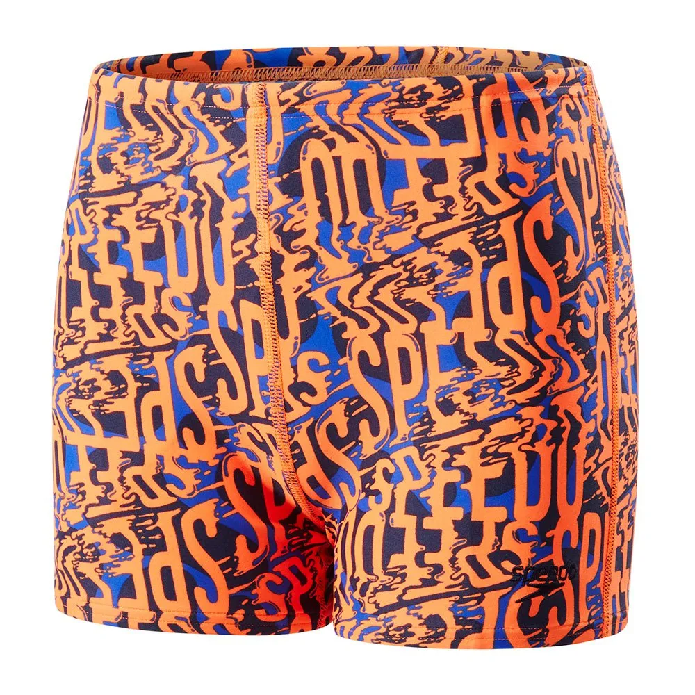 Speedo Electric Spritz Allover Badeshorts Boxer male, Amparo blue / navy / fluo orange Speedo Electric Spritz Allover Badeshorts Boxer male, Amparo blue / navy / fluo orange