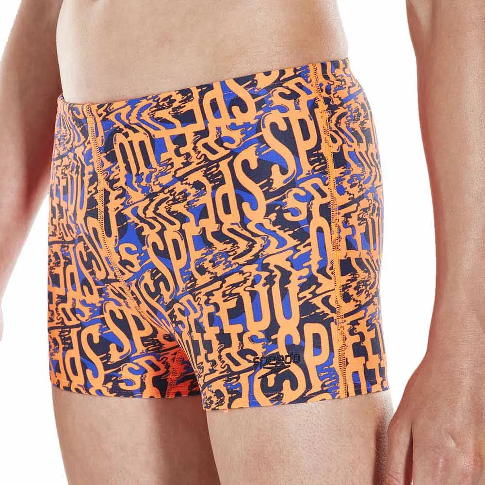 Speedo Electric Spritz Allover Badeshorts Boxer male, Amparo blue / navy / fluo orange Speedo Electric Spritz Allover Badeshorts Boxer male, Amparo blue / navy / fluo orange