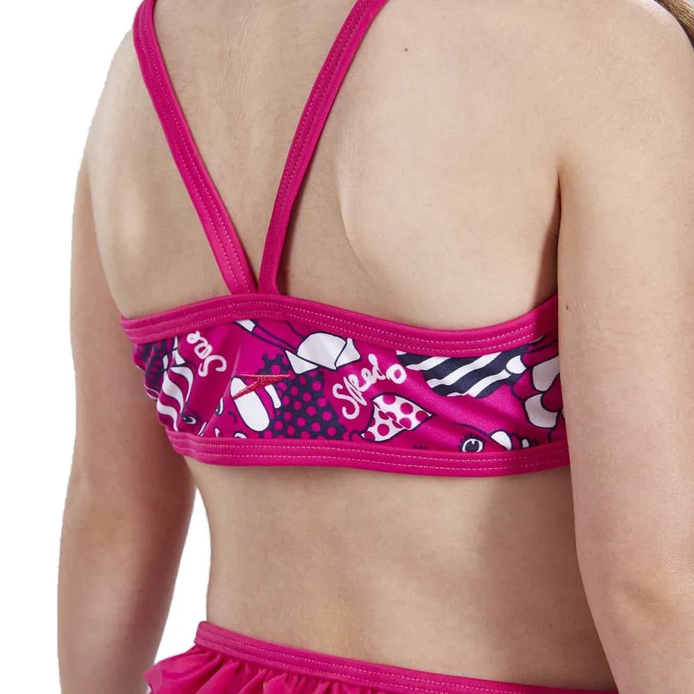 Speedo Essential Frill Bikini male, Pink / navy, 24MON