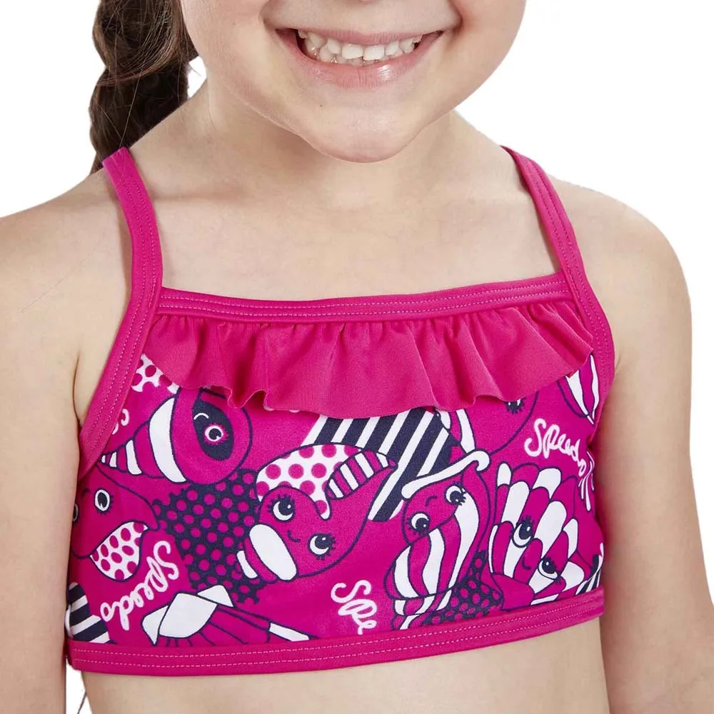 Speedo Essential Frill Bikini male, Pink / navy, 24MON