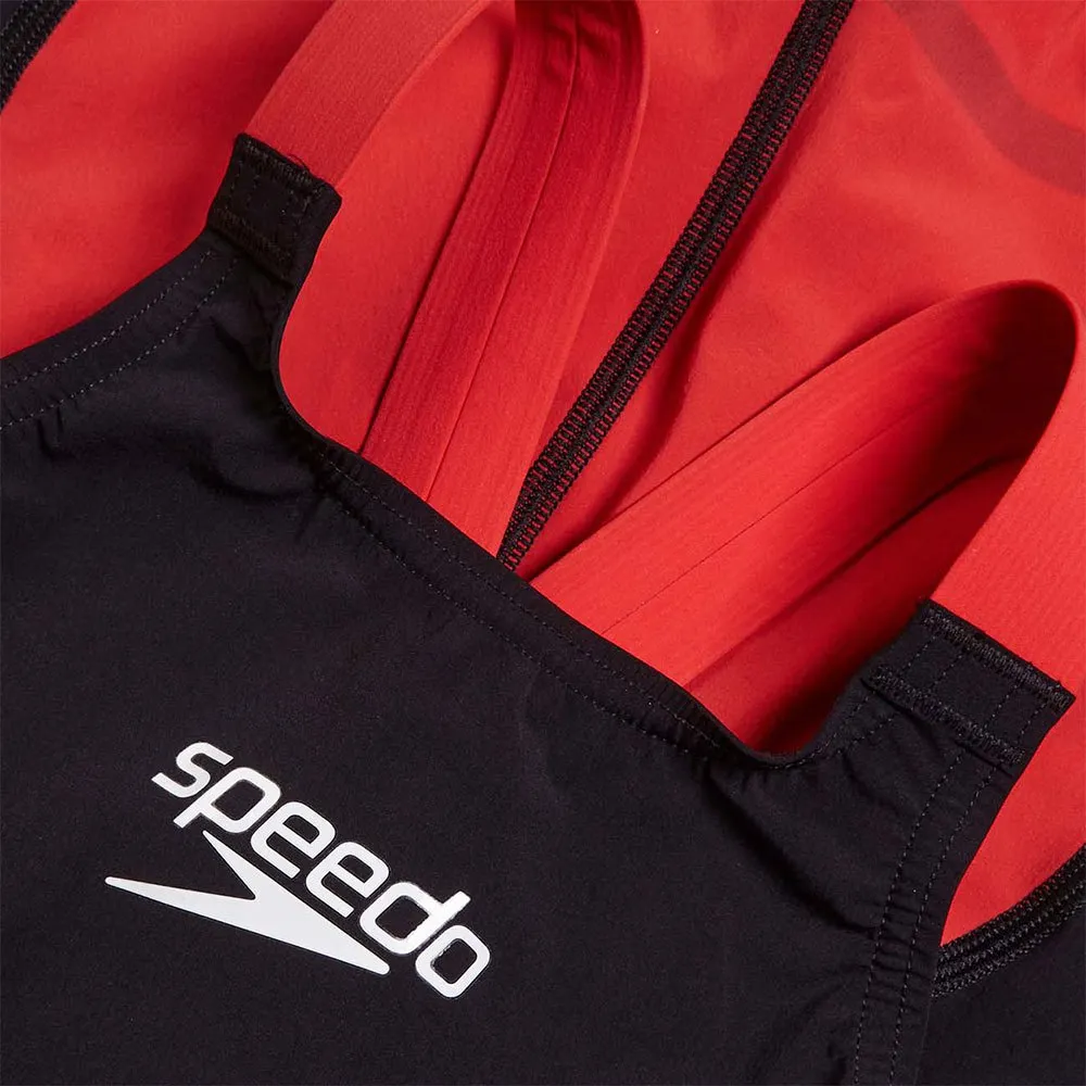 Speedo Fastskin Lzr Ignite Kneeskin Konkurransedrakt female, Black / flame red, 7-8Y Speedo Fastskin Lzr Ignite Kneeskin Konkurransedrakt female, Black / flame red, 7-8Y