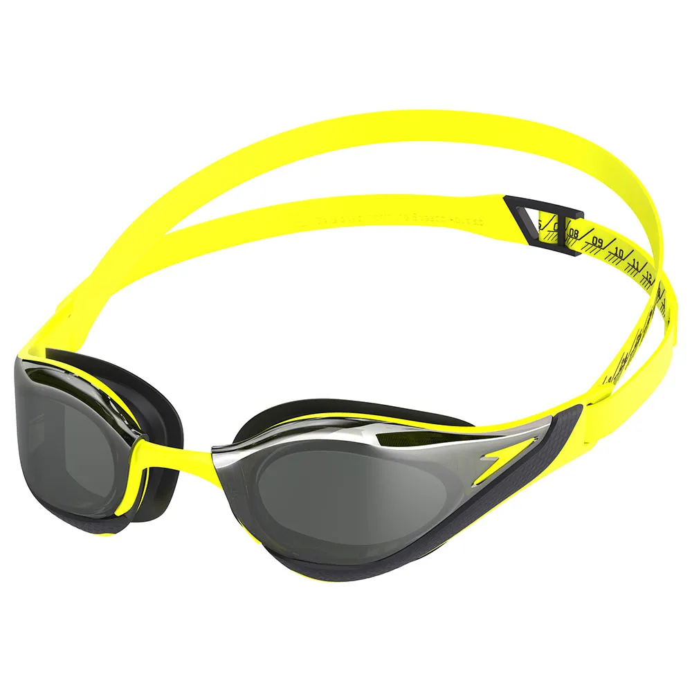 Speedo Fastskin Pure Focus Mirror Svømmebriller Mann,Kvinne, Hyper yellow / smoke / silver mirror, One Size