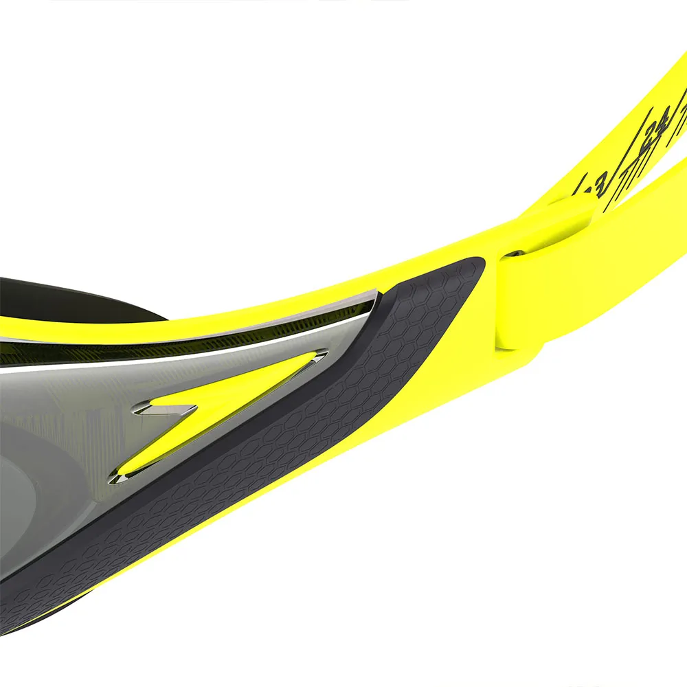Speedo Fastskin Pure Focus Mirror Svømmebriller unisex, Hyper yellow / smoke / silver mirror, One Size