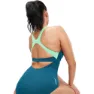 Speedo Flex Band With Integrated Swim Bra Badetøy female, Dark teal / harlequin green, BD