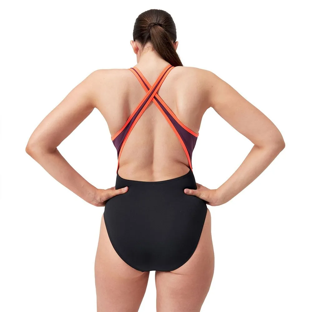 Speedo High Neck Splice Cross Back Badetøy female Speedo High Neck Splice Cross Back Badetøy female