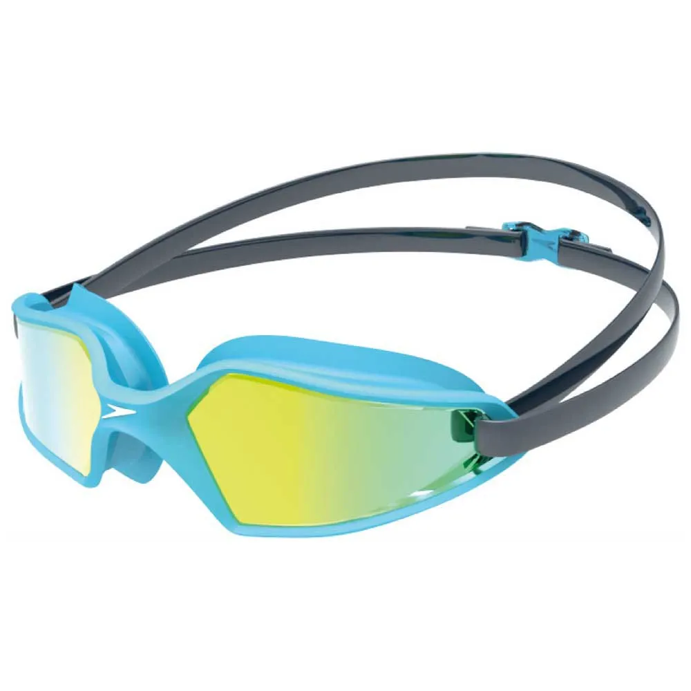 Speedo Hydropulse Junior Mirror Svømmebriller unisex, Navy / blue bay / gold yellow, One Size