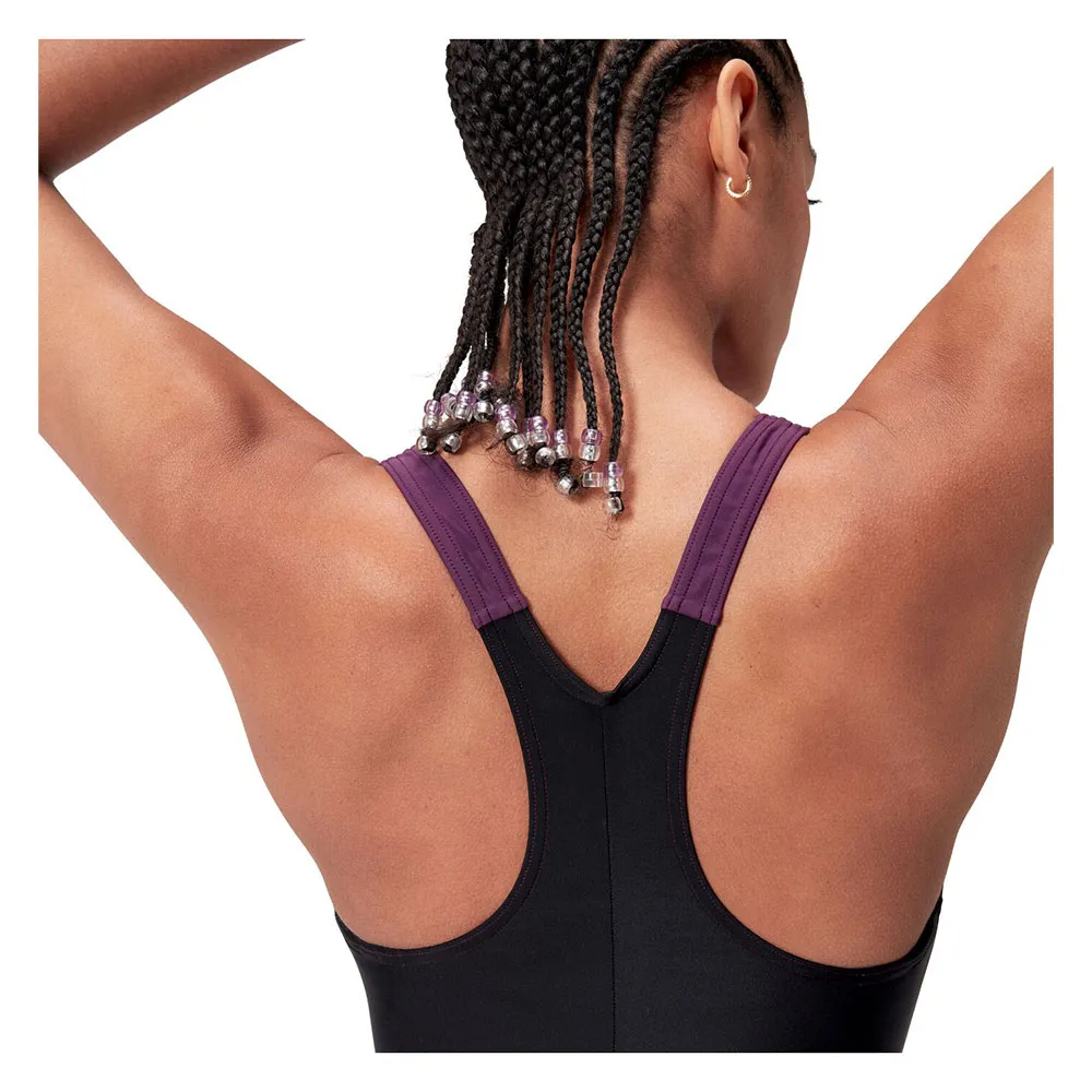 Speedo Hyperboom Splice Racerback Badetøy female, Black / plum dandy