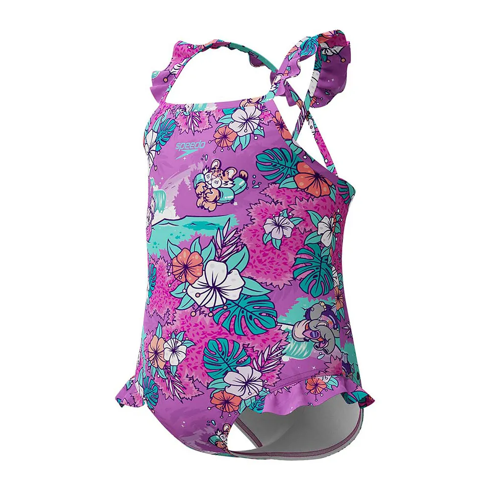 Speedo Learn To Swim Printed Frill Thinstrap Badetøy female Speedo Learn To Swim Printed Frill Thinstrap Badetøy female