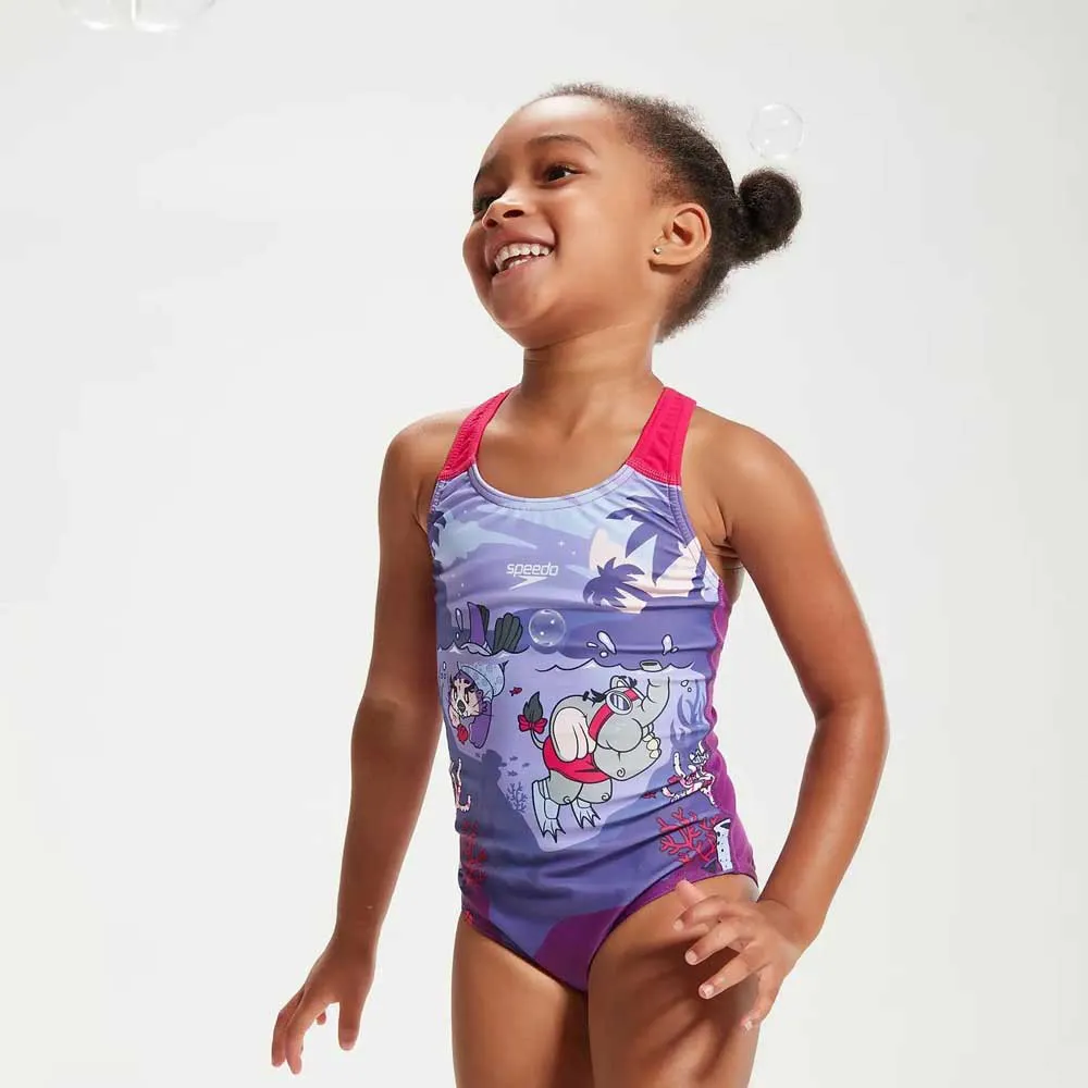 Speedo Learn To Swim Printed Racerback Badetøy female