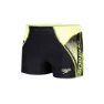 Speedo Logo Panel Badeshorts Boxer male, Black / fluo yellow