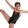 Speedo Medley Logo Medalist Eco Enduraflex Badetøy female, Black / siren red, 5-6Y