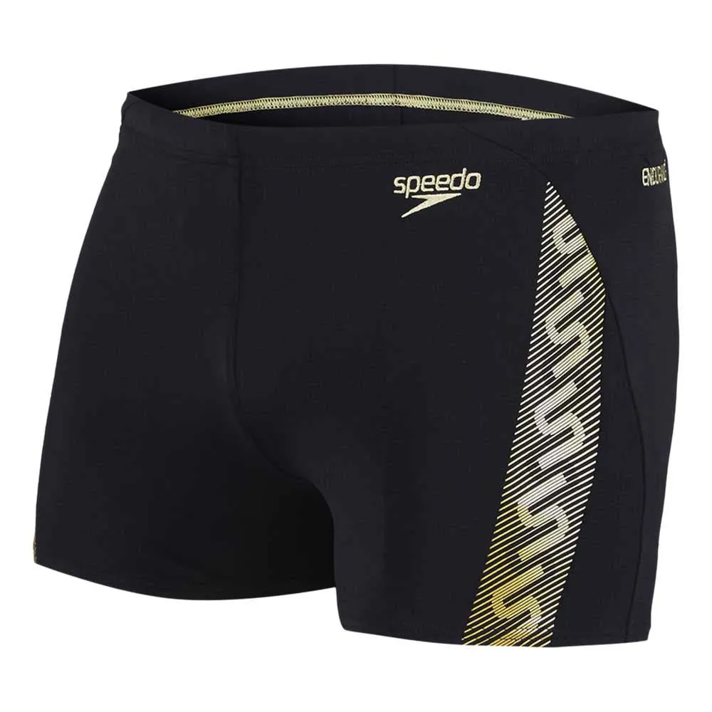 Speedo Monogram Badeshorts Boxer male, Black / global gold