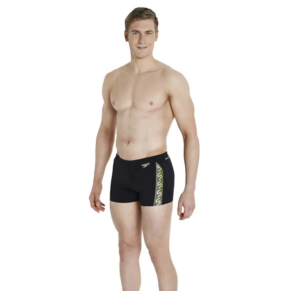 Speedo Monogram Badeshorts Boxer male, Black / global gold