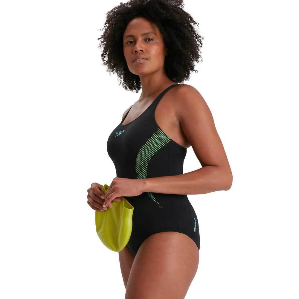 Speedo Placement Muscleback Eco Endurance+ Badetøy female, Black / tile / atomic