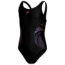 Speedo Plastisol Placement Muscleback Badetøy female, Black / rose violet / bondi blue, 5-6Y