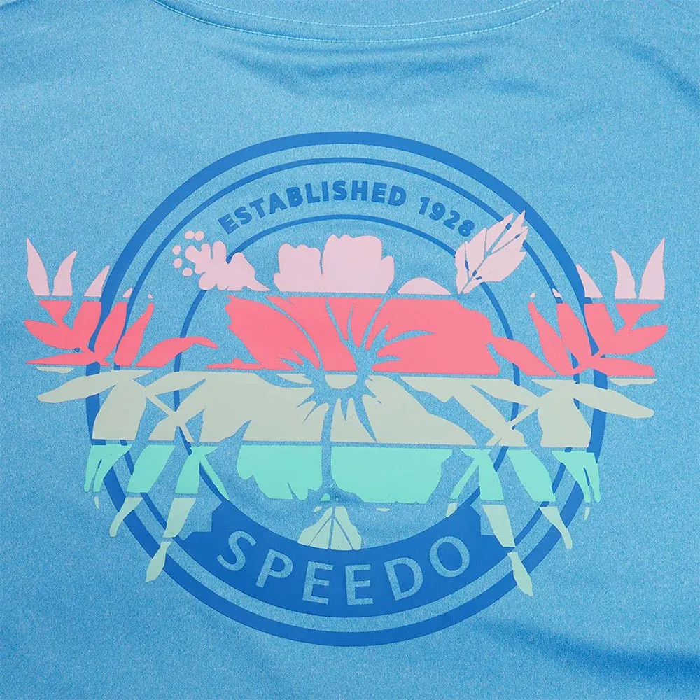 Speedo Printed Uv-beskyttende T-skjorte Med Korte Ermer unisex, Tranquil blue, M