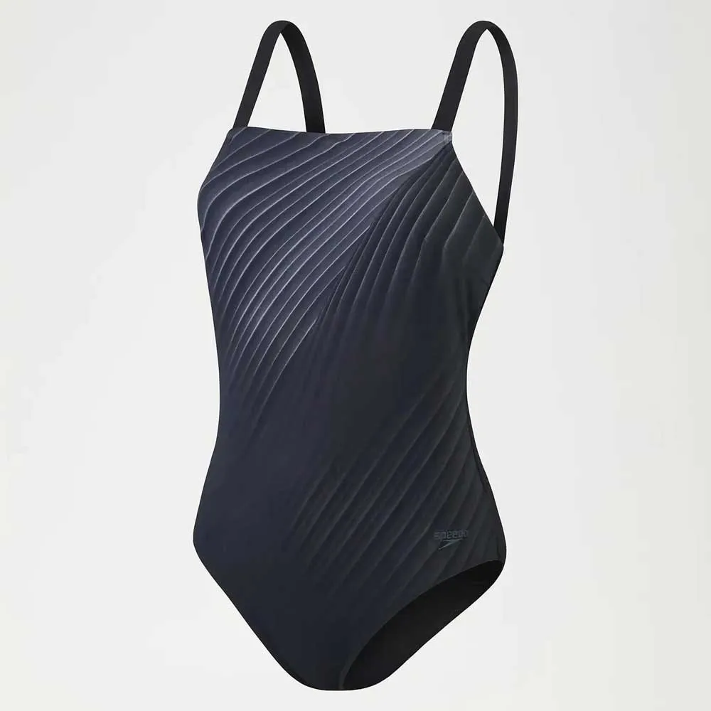 Speedo Shaping Amberglow Printed Badetøy female, Black / usa charcoal / white