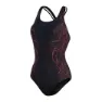 Speedo Shaping Calypso Printed Badetøy female, Black / cherry / cinder rose