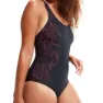 Speedo Shaping Calypso Printed Badetøy female, Black / cherry / cinder rose