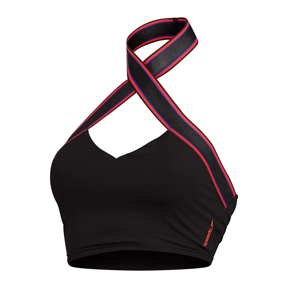 Speedo Solid Halter Crop Top Bikinitopp female