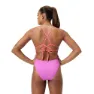 Speedo Solid Lattice Tie-back Badetøy female, Neon violet