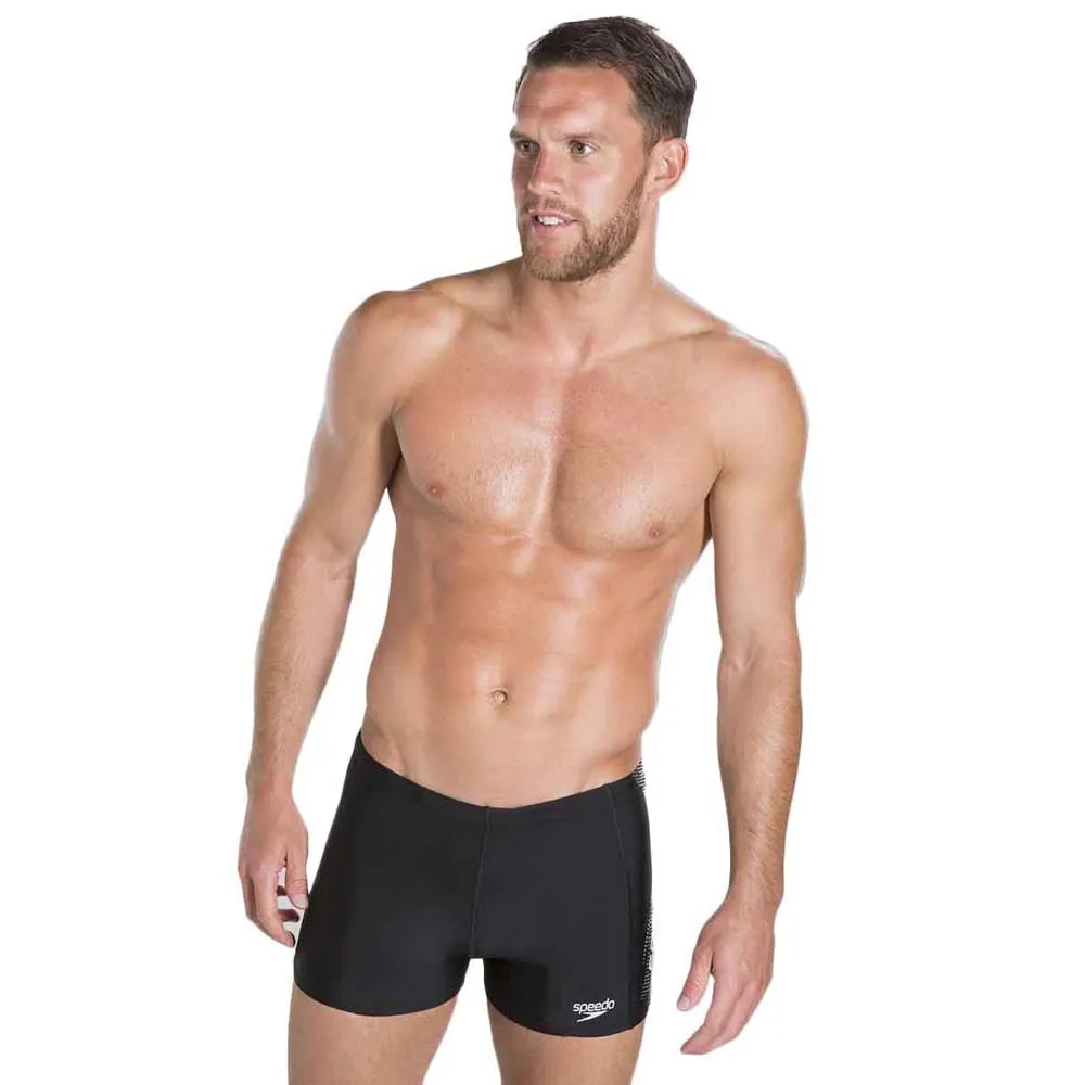 Speedo Sports Logo Panel Badeshorts Boxer male, Black / white