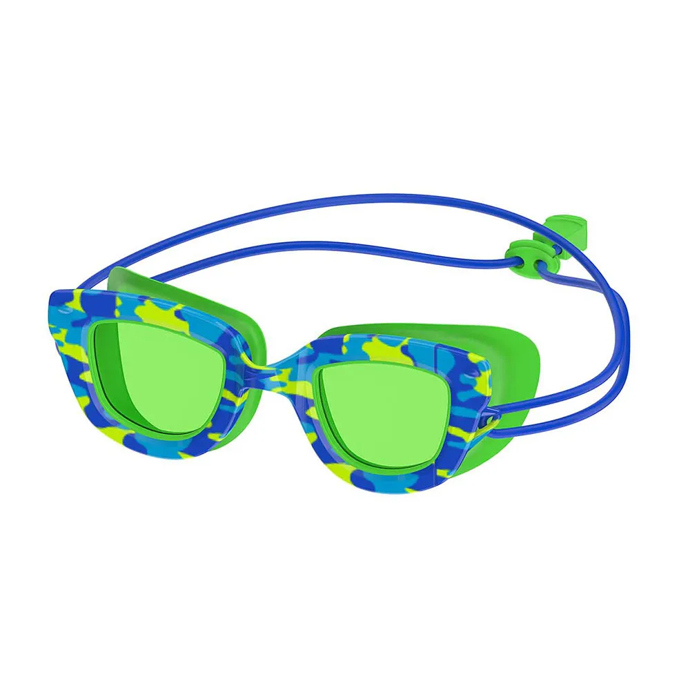 Speedo Sunny G Pop Seasiders Print Svømmebriller For Barn unisex, Speedo blue camo / jello green, One Size