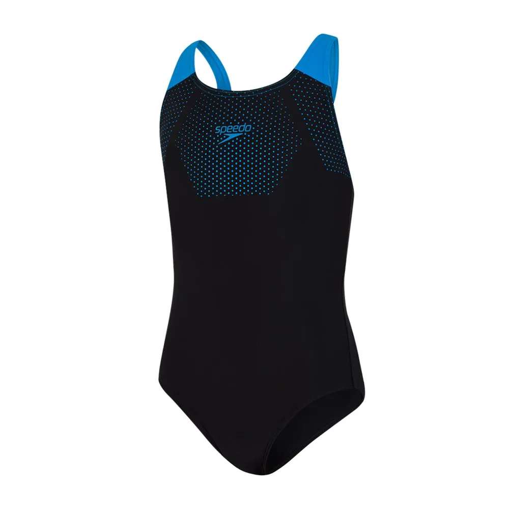 Speedo Tech Placement Muscleback Badetøy female, Black / pool, 5-6Y Speedo Tech Placement Muscleback Badetøy female, Black / pool, 5-6Y