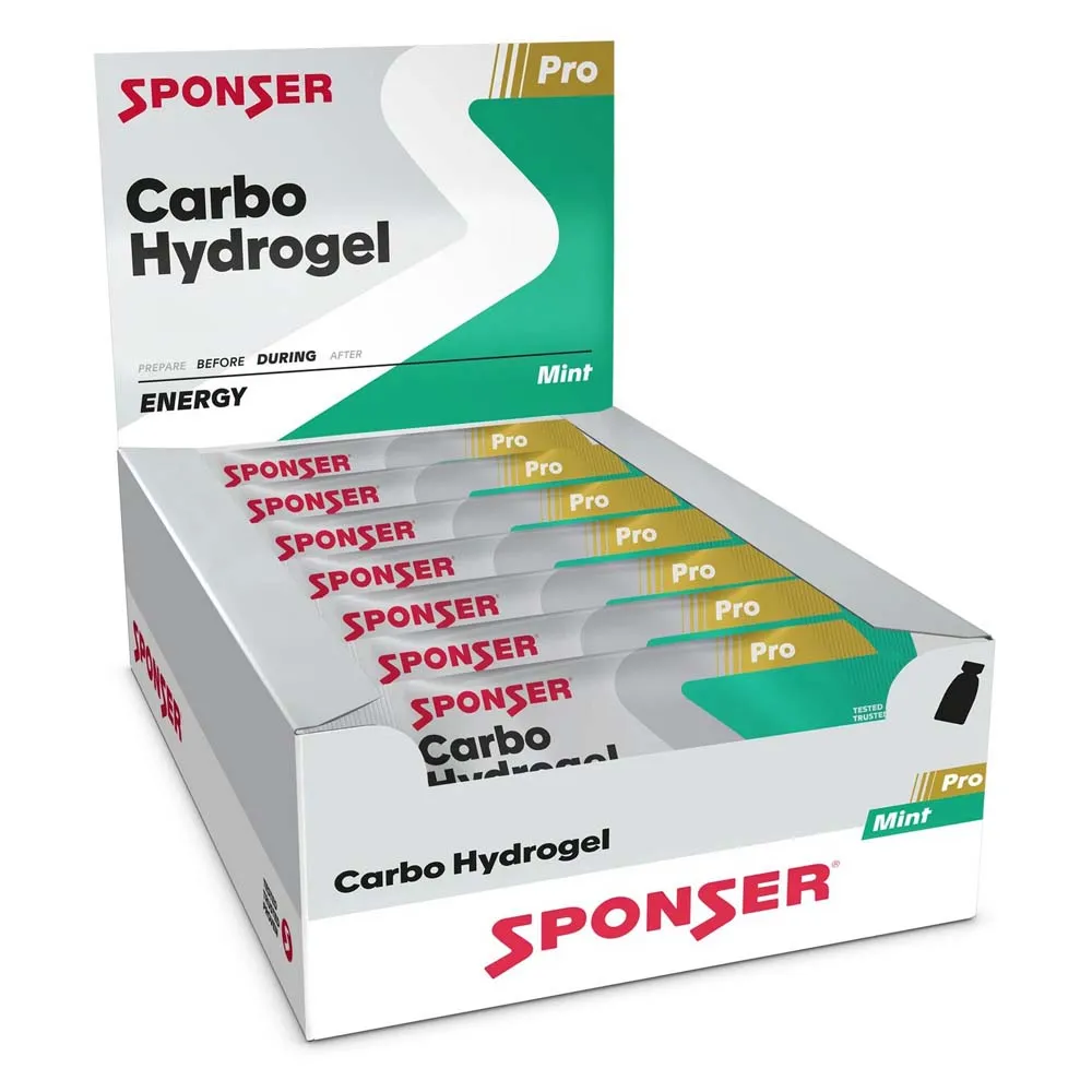 SPONSER Carbo Hydrogel Boks Med Energigeler Mynte 60g 20 Enheter, White / blue, One Size