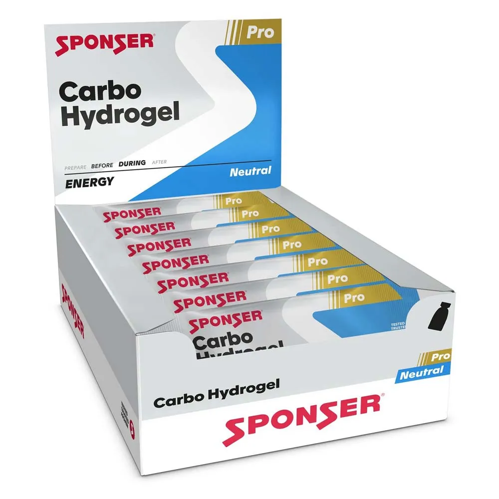 SPONSER Carbo Hydrogel Boks Med Energigeler Nøytral Smak 60g 20 Enheter, White / blue, One Size