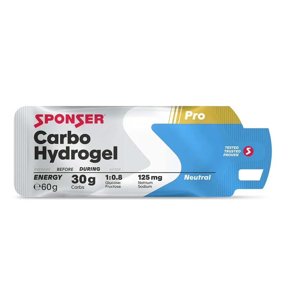 SPONSER Carbo Hydrogel Boks Med Energigeler Nøytral Smak 60g 20 Enheter, White / blue, One Size