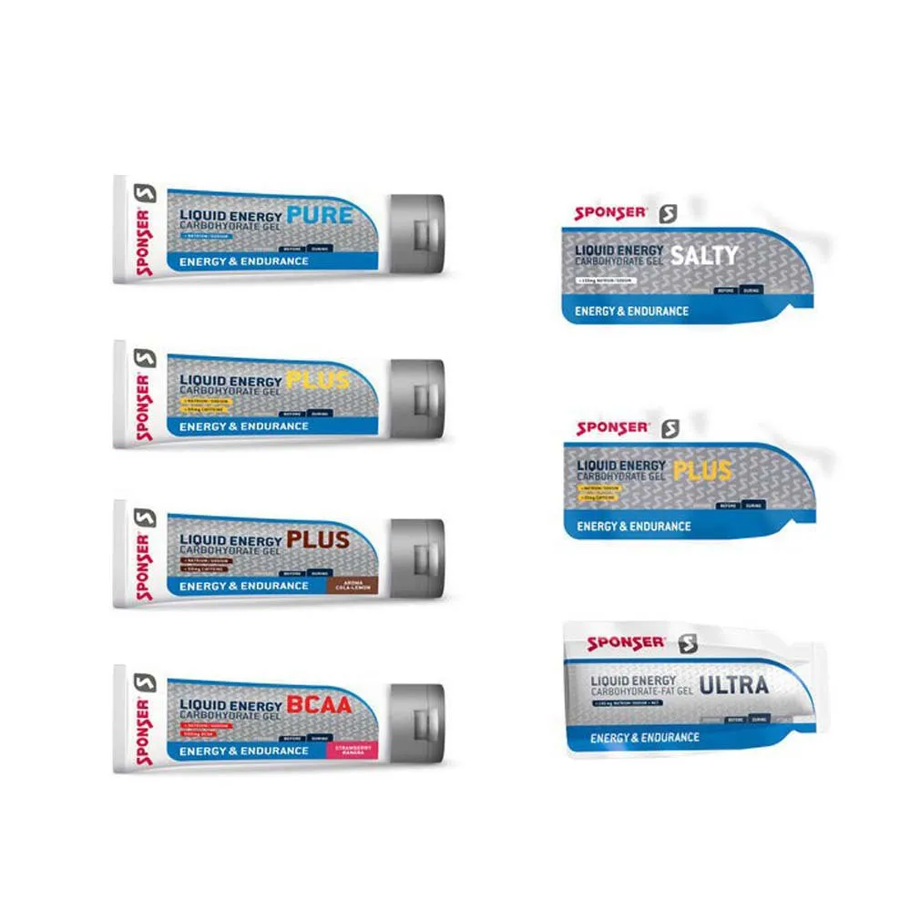 SPONSER Liquid Plus Boks Med Energigeler Cola Og Sitron 70g 18 Enheter, Multicolor, One Size