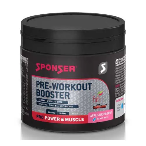 SPONSER Pre Workout Booster Energidrikk Bringebær Og Eple 256g, Multicolor, One Size