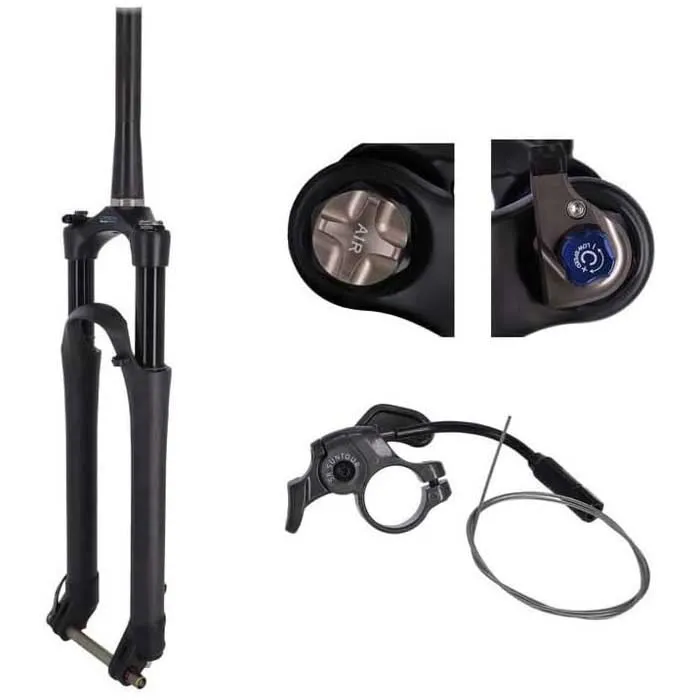 SR Suntour Axonwerx Pcs Rl-rc 15ql Ti Carbon 1 1/8´´ Sl 255 Ahead Mtb-gaffel, Black, 29", 100mm