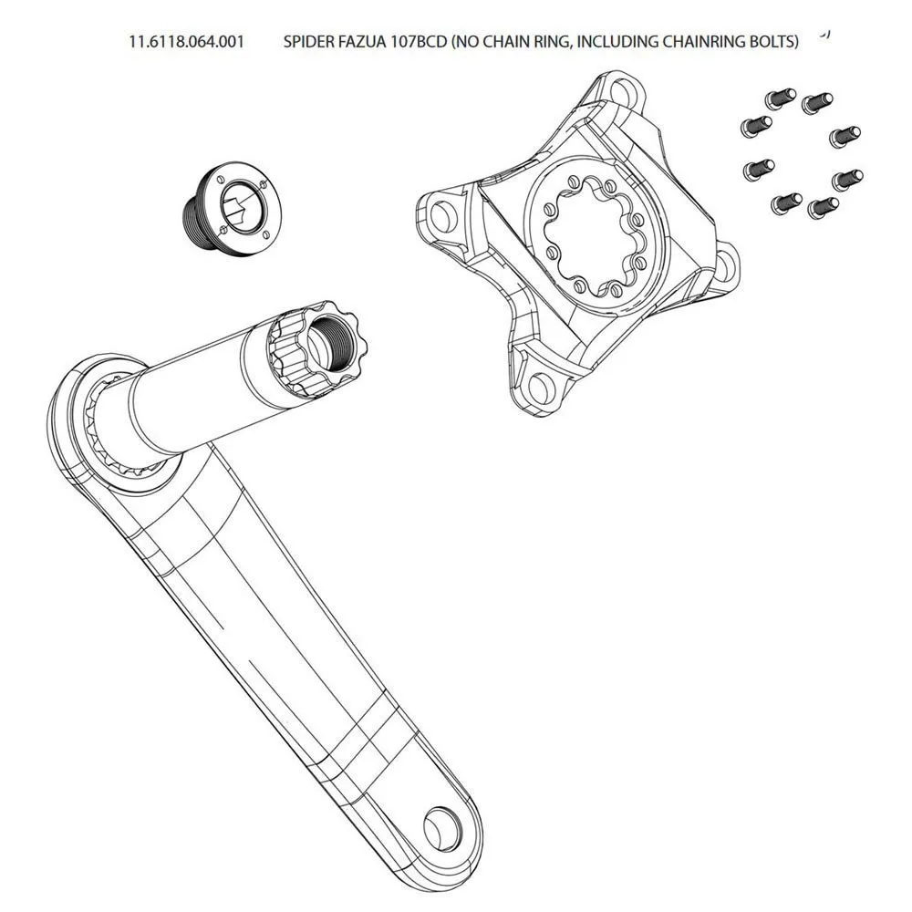SRAM Fazua Edderkopp, Black, 107mm SRAM Fazua Edderkopp, Black, 107mm