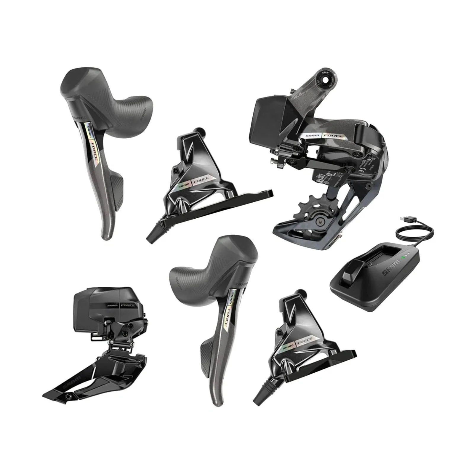 SRAM Force D2 AXS 2x12s Disc Groupset Electronic KIT, Black