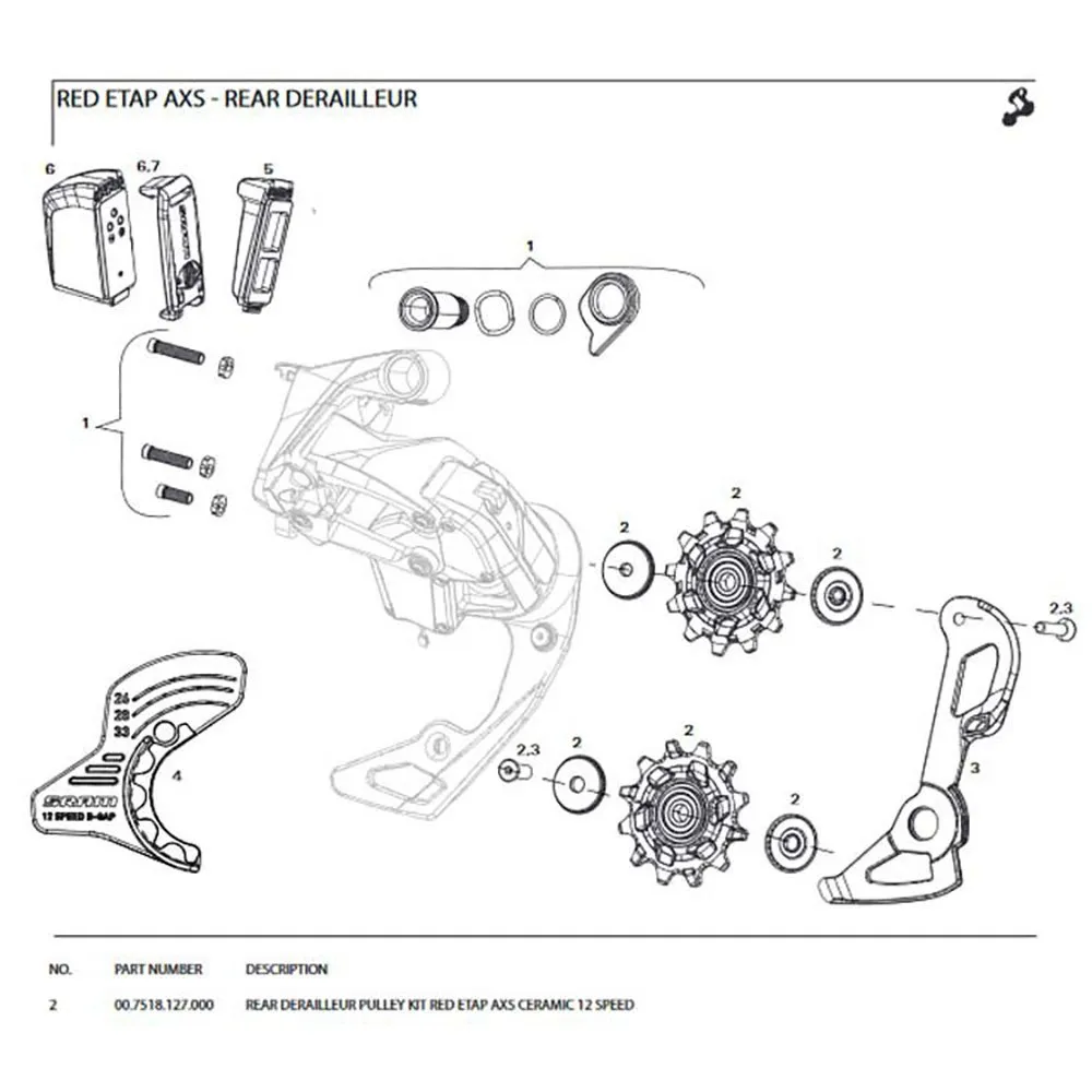SRAM Red Etap Axs 12s Ceramic Trinsehjulsett For Sykkel, Black, One Size