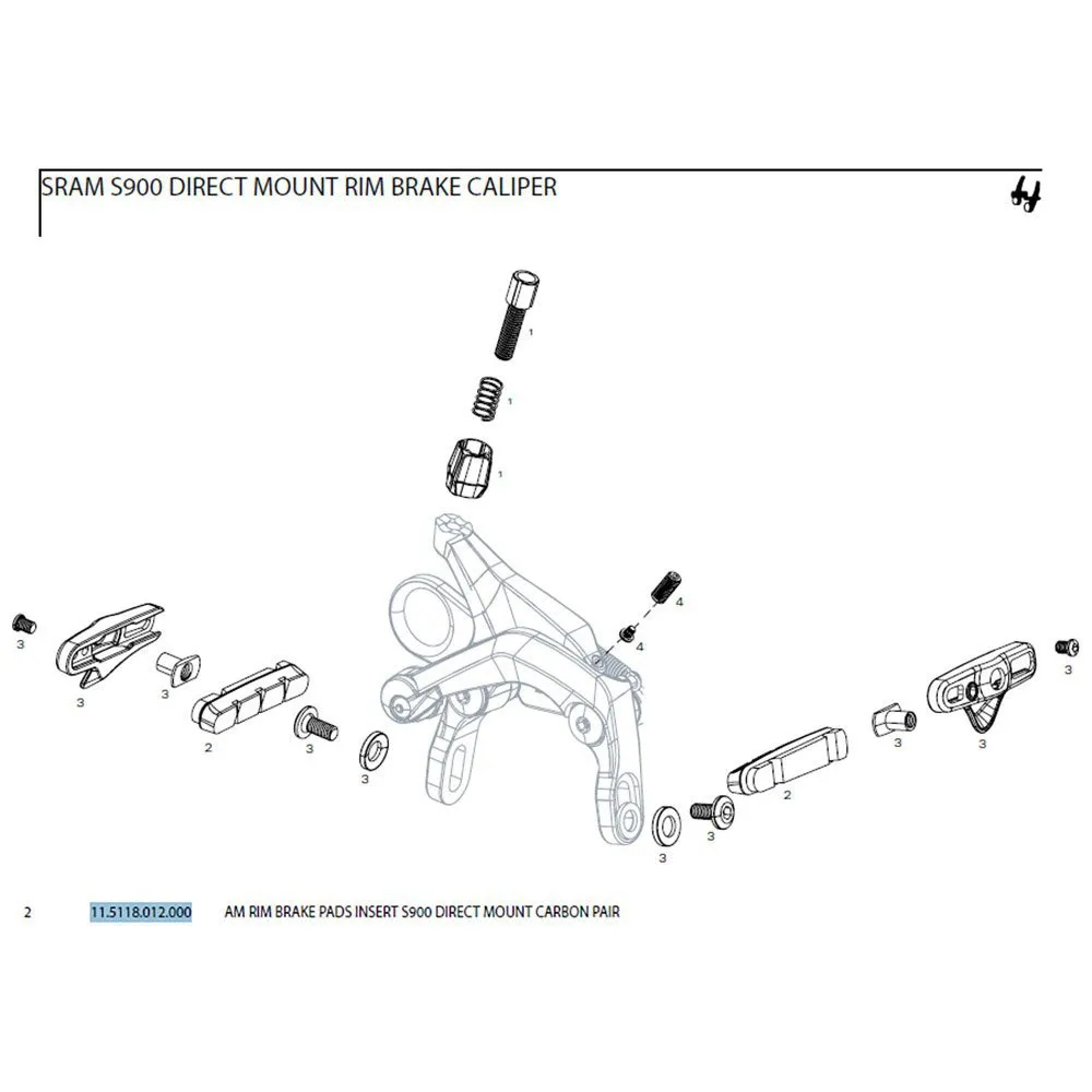 SRAM Road Direct Mount Carbon Felgbremseklosser, One size SRAM Road Direct Mount Carbon Felgbremseklosser, One size