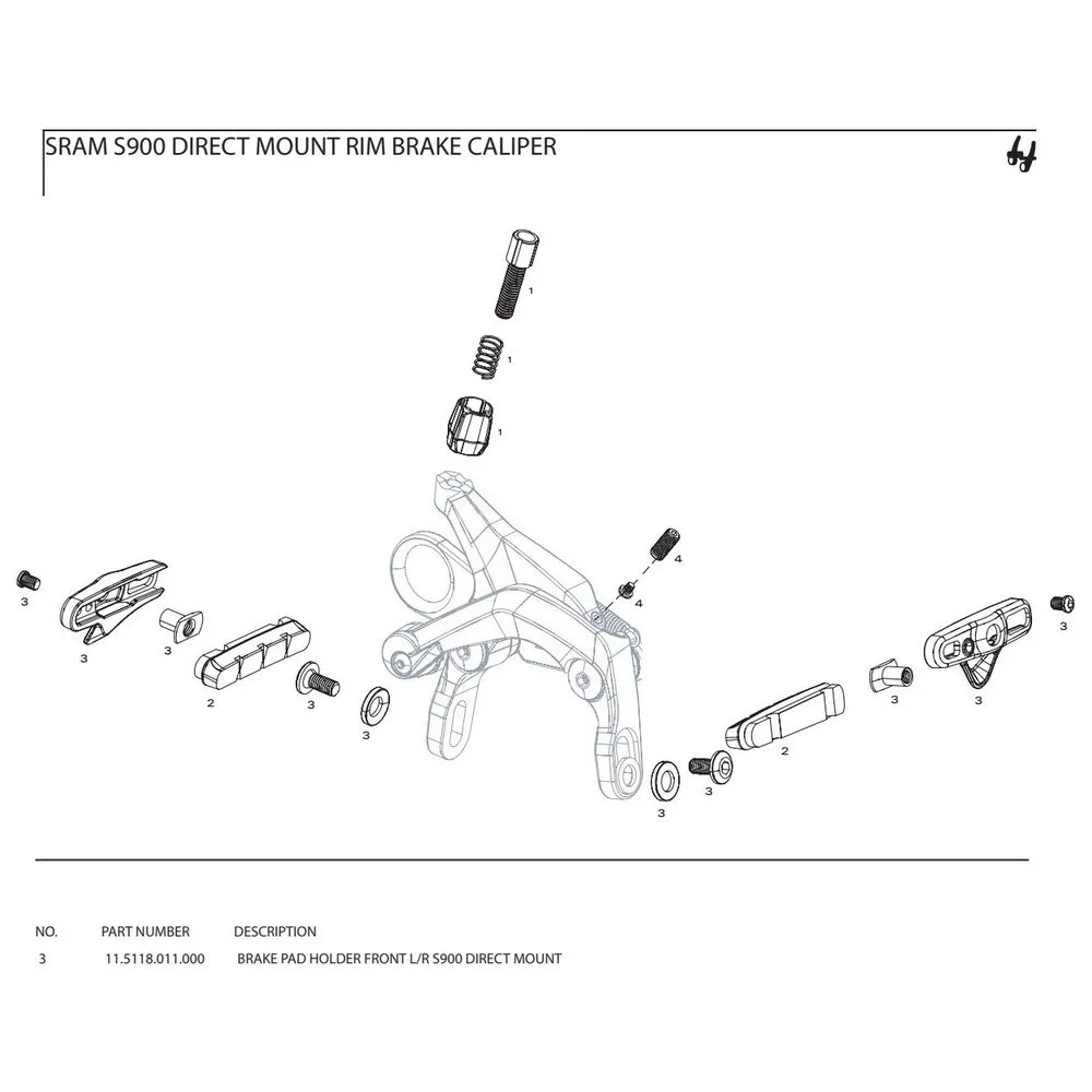 SRAM S900 Direct Mount Reservedelsett, Black, One Size SRAM S900 Direct Mount Reservedelsett, Black, One Size