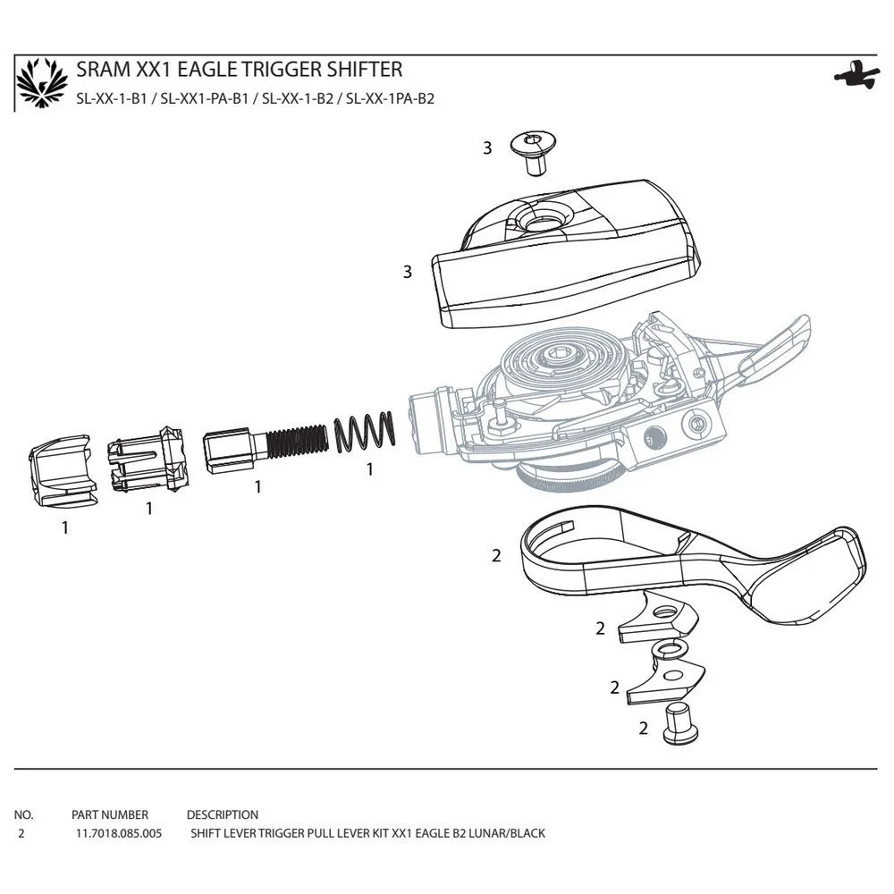 SRAM Xx1 Eagle B2 Lunar Spakesett, Black, One Size